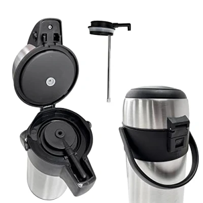 Image of 3L Tea Coffee Air Pot Flask Pump Action Vacuum Insulated Carry Handle DIY