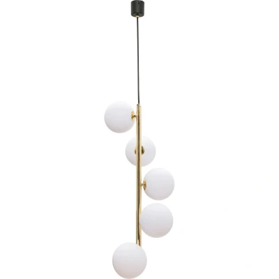 Image of Ali Globe Pendant Ceiling Light, Black, Gold, 5x G9