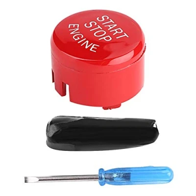 Image of Push Switch Button, Car Engine One Button Start for F30 G/F Disk Bottom with Start&amp;Stop(Red)
