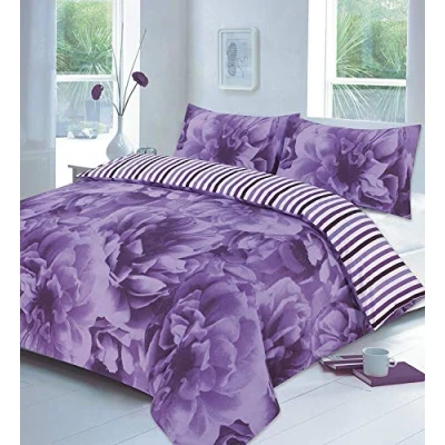 Image of Rose Lilac Duvet Cover Set With Pillow Cases King Size Double Super Single Printed Bedding (DOUBLE)