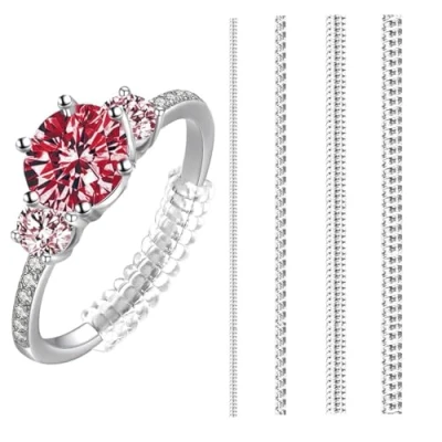 Image of Invisible Ring Size Adjuster for Loose Rings, Fit Any Assorted Sizes of Sizer (Transparent)
