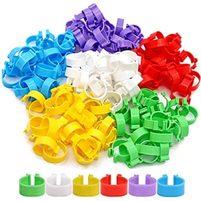 Image of LCOUACEO Poultry Foot Rings Diameter 16 mm Chicken Identification Leg Bands Multicoloured Marking Ring for Large Chickens, Ducks, Birds, Pigeons Pack of 300