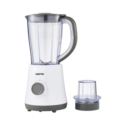 Image of Geepas Electric Blender Smoothie Maker, Food Jug 500W Stainless Steel Blades, 2 Speed Control with Pulse Function, 1.5L Jar Coffee Grinder Mill, Maker Year Warranty Grey