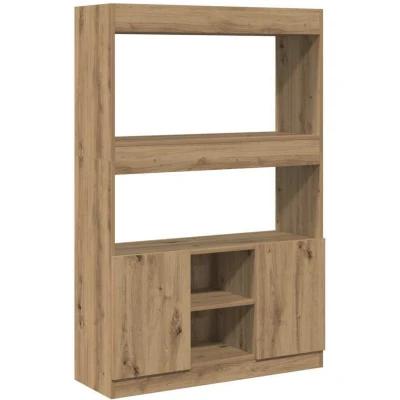 Image of vidaXL Highboard Sideboard Cabinet/Cupboard Engineered Wood, Artisian Oak Ample Storage, Versatile for Living Room, Bedroom, Office 92 x 33 140 cm