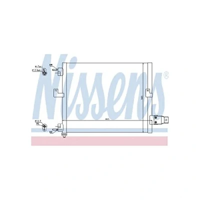 Image of CO2001 Condenser NISSENS 94036 without dryer Aluminium 450mm R1234yf