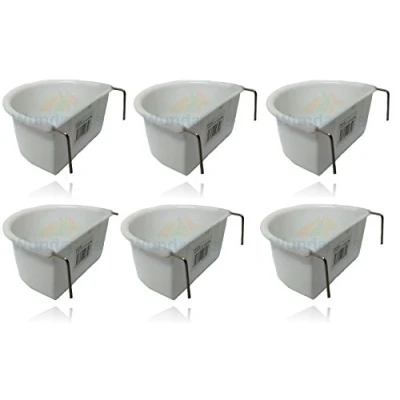 Image of *NEW* 6 PACK WUNDAPETS 11 CM D SHAPE PLASTIC BIRD BUDGIE PARROT CAGE HANG ON FEEDER COOP CUP