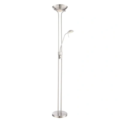 Image of Leonas Mother &amp; Child Lamp Nickel Matt Satined Glass Shade LED Dimmable 3000K