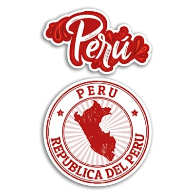 Image of 2 x 10cm Wide Peru Vinyl Stickers City Landmarks Holiday Travel Adventure Map Flag Country Scrapbooking Gift #78745