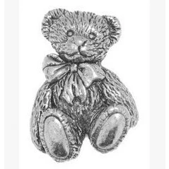 Image of Gift Boxed Pewter Langdale Ted Teddy Bear Tie Lapel Pin Brooch Badge