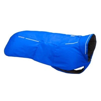 Image of Ruffwear Vert Large Dog Rain Jacket, Insulated All Weather Coat, Waterproof Lightweight Weatherproof Vest Overcoat &amp; Winter Size L, Blue Pool