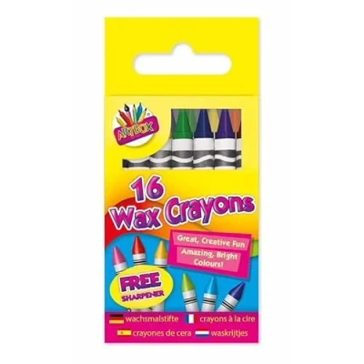 Image of Ditzy Doll WAX CRAYONS 16 Pack Kids Stationery Colouring Childrens Colours Bright School