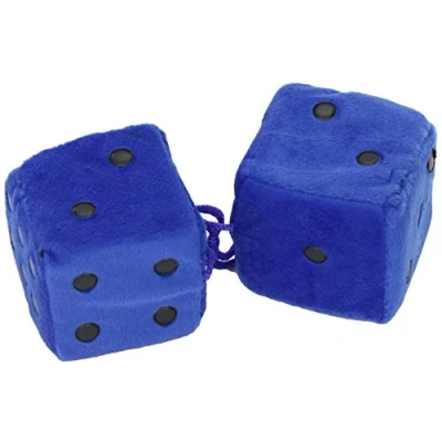 Image of Sumex DADOS40 Furry Dice with Dots, Blue/ Black, 7 x