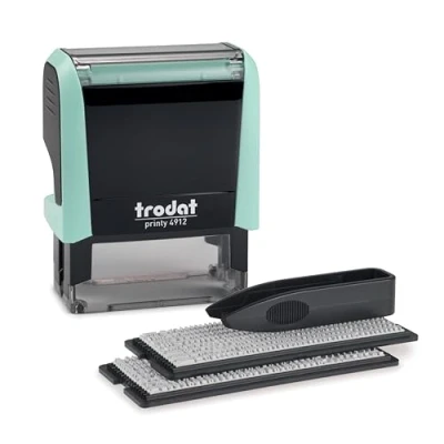 Image of Trodat Printy 4912 180858 Self Inking Stamp 4 Lines Black Imprint Colour 47 x 18 mm