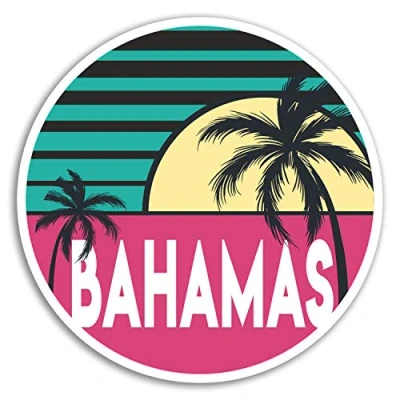 Image of 2 x 10cm Bahamas Vinyl Stickers Caribbean Travel Sticker Laptop Luggage #18013 (10cm Wide)