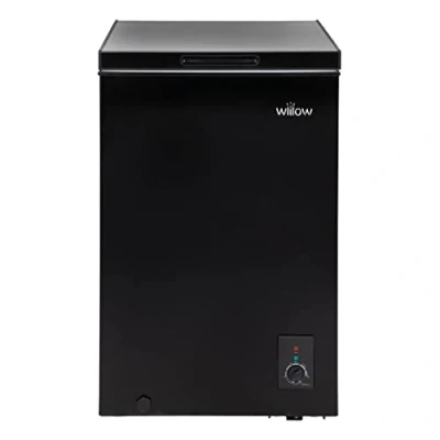 Image of Willow W99CFB Freestanding 99L Chest Freezer with Removable Storage Basket, Suitable for Outbuildings and Garages, 4* Rating Black