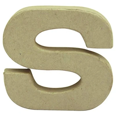 Image of Décopatch Ref AC831C Papier Maché Alphabet Lowercase Letter &quot;S&quot; Fun to Decorate Using Papers, Glue &amp; Varnish, 8 x 8.2 2.4cm Brown