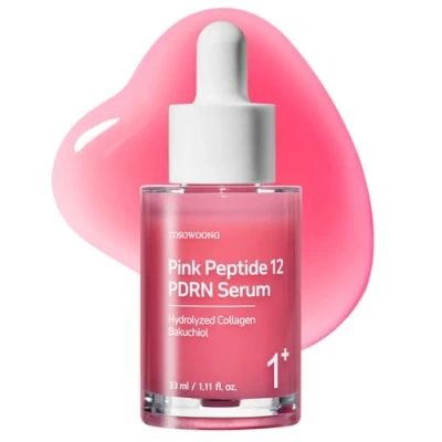 Image of TOSOWOONG Pink Peptide 12 PDRN Serum With Salmon DNA 10,320ppm, Peptides, Niacinamide, Skin glow, Hydrating, Moisturizing, Firming, Uneven Tone, Korean Skincare, 33ml, 1.11 fl.oz.