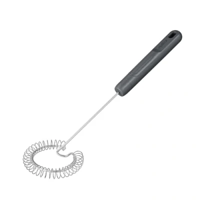 Image of Zyliss Sauce Whisk, Sustainable Wheat Straw/Stainless Steel, Spiral Whisk for Gravy, Eggs, Milk, Beluga Grey, 30cm x 9cm, Dishwasher Safe, 5 Year Guarantee