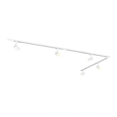 Image of Qazqa Modern White Track System with 5 Spots 1 Phase Jeana Suitable for LED GU10 Way Light Aluminium Surface Mounted spotway Bedroom I