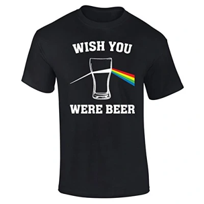 Image of Mens Wish You were Beer Floyd Parody Funny T Shirt Black (XL)