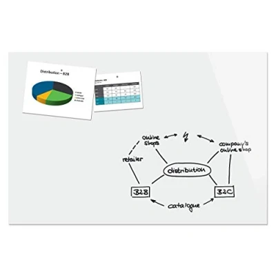 Image of Be!Board B1500 Magnetic Glass Board / PinBoard WhiteBoard Dry Wipe Board, 150 x 100 cm, Pure White