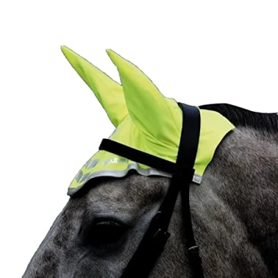 Image of Shires Equi Flector Horse/Pony Fly Veil in Reflective Yellow Full,