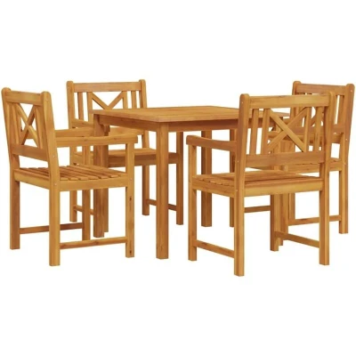 Image of Vidaxl 5 Piece Garden Dining Set Solid Wood Acacia