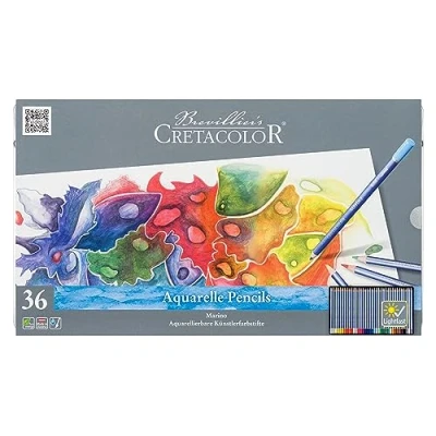 Image of Cretacolor 240 Marino Watercolour Pencils Pack of 36 Wooden, Wood, &#039; Multi&#039;, STK