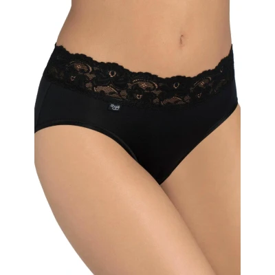 Image of Sloggi Women&#039;s Slw Romance Mid H Slip, Black (Black 0004), 14 UK