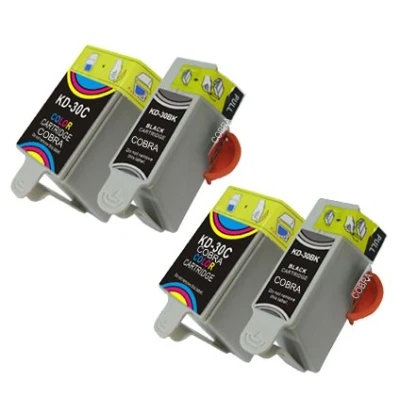 Image of 2x Sets of Kodak Compatible 30B/30CL XL Ink Cartridge Combo Packs Black &amp; Tri Colour for use in ESP 1.2, 3.2, 3.2s, C110, C310, C315, Office 2150, 2170, Hero 2.2, 3.1, 4.2, 5.1 printers