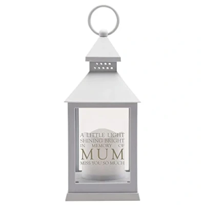 Image of Widdop and Co Grey Graveside Memorial Battery Operated LED Lantern Mum