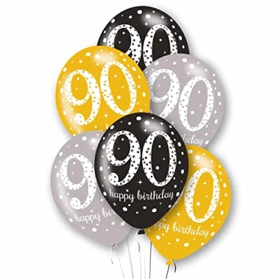 Image of Amscan 9912772 Rtl Balloon Pk6 27Cm Age 90