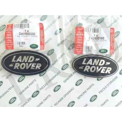 Image of Land Rover about OVAL BADGES BLACK ON SILVER NEW GENUINE PARTS DAG500160 + DAH500330