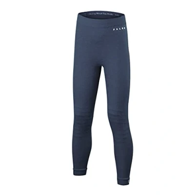 Image of FALKE Unisex Kids Wool Tech Long K TI Functional Yarn Quick Dry 1 Piece Base Layer Bottom, Blue (Capitain 6751), 12 2.5