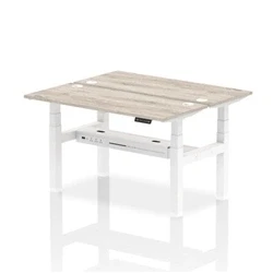 Image of Air B2B 1400x600mm Height Adjustable 2P Bench Desk CP Grey Oak/White