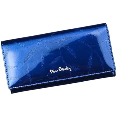 Image of Pierre Cardin Women&#039;s Wallet Stylish Made from 100% Natural Leather Varnished 18,5 x 10 3 cm Holds 9 Cards 2 Bill Compartments 1 Coins Pockets Colour Blue