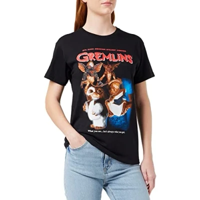 Image of Gremlins Homeage Style Adults Black T Shirt Medium