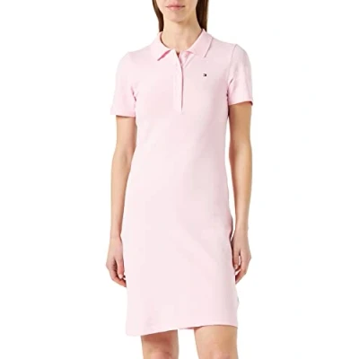 Image of Tommy Hilfiger Women 1985 Slim Piqué Polo Dress Fit, Pink (Pastel Pink), XXL
