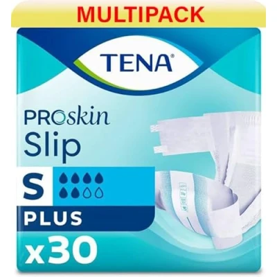 Image of TENA ProSkin Slip Plus Size Small 6 Drops Absorption Incontinence All in One Slips 3 Pack of 30