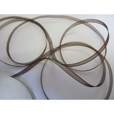 Image of Sheer Organza Ribbon 25 metre rolls Brown 7mm
