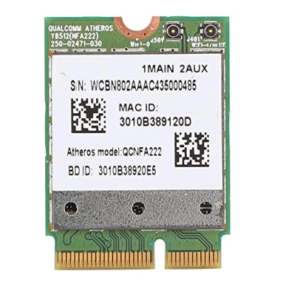 Image of ASHATA Network Card,For Qualcomm Atheros WIFI Card 2.4/5GHz Dual band 802.11abgn with for Bluetooth 4.0,M.2 NGFF Interface 2.4/5.8G 300Mbps
