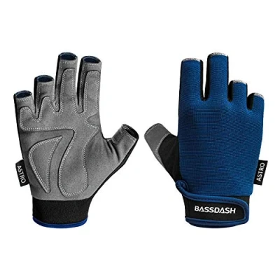 Image of Bassdash Astro Fishing Gloves Fingerless Heavy Duty Sure Grip Men’s Women’s for Game Cycling Kayaking Paddling Sailing MTB