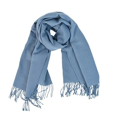 Image of Micoop Winter Cashmere Feel Scarf Solid Colour Pashmina Shawl Wraps Soft Warm blanket Scarves for Women Girls (Blue)