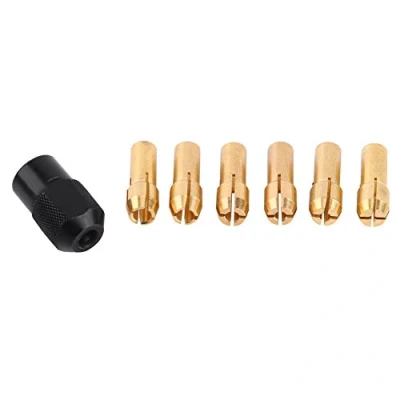 Image of Akozon Collet Chucks 6pcs Chuck Sleeves Grasp Capacity Range Power Tool 1mm 3.2mm with M8*0.75 Cap Fits Rotary Tools