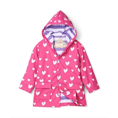 Image of Hatley Girl&#039;s Printed Raincoat, Colour Changing Sweethearts, 10 Years
