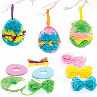 Image of Baker Ross Easter Egg Pom Kits Pack of 3