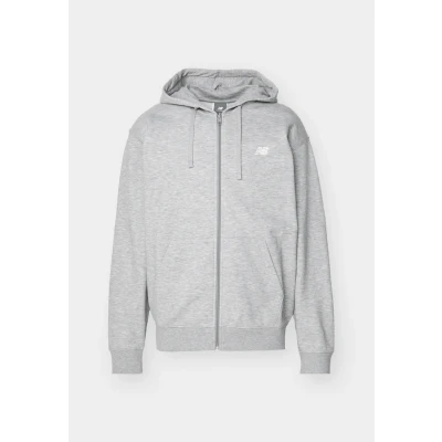 Image of New Balance Sport Essentials Small LOGO FULL ZIP Hoodie Zipup sweatshirt, Men&#039;s, Size: Large, Athletic grey