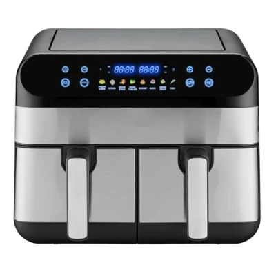 Image of Panana Dual Air Fryer XL 9L Double Basket Fryer, 8 Cooking Presets, Touch Screen, LED Display, Healthy Oil Free &amp; Low Fat Cooking, Non Stick Baskets