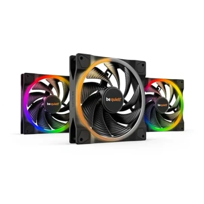 Image of be quiet! Light Wings 140mm PWM high speed fan, 3 fans included, ARGB lighting, multiple colors and modes, silence optimized fan blades, air pressure, low noise generating turbulences