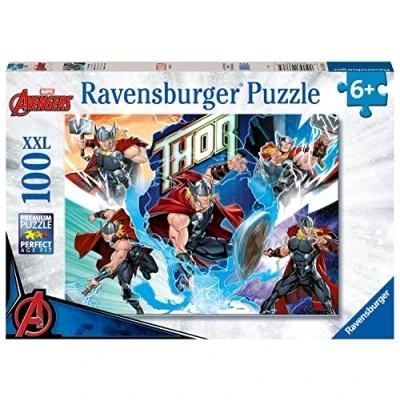 Image of Ravensburger Marvel Thor Toys 100 Piece Jigsaw Puzzle for Kids Age 6 Years Up
